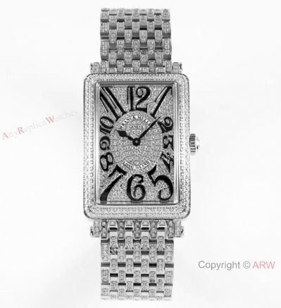 Iced Out Franck Muller Long Island Replica Watch Swiss Quartz